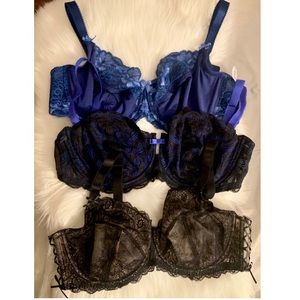Lace Unlined Bra Pack 38DDD